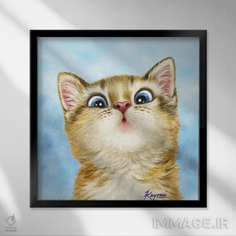 تابلو دکوراتیو ۳۶۵ روز با گربه ها: ۱۷ اثر کایومی هارای - نمای قابدار مشکی