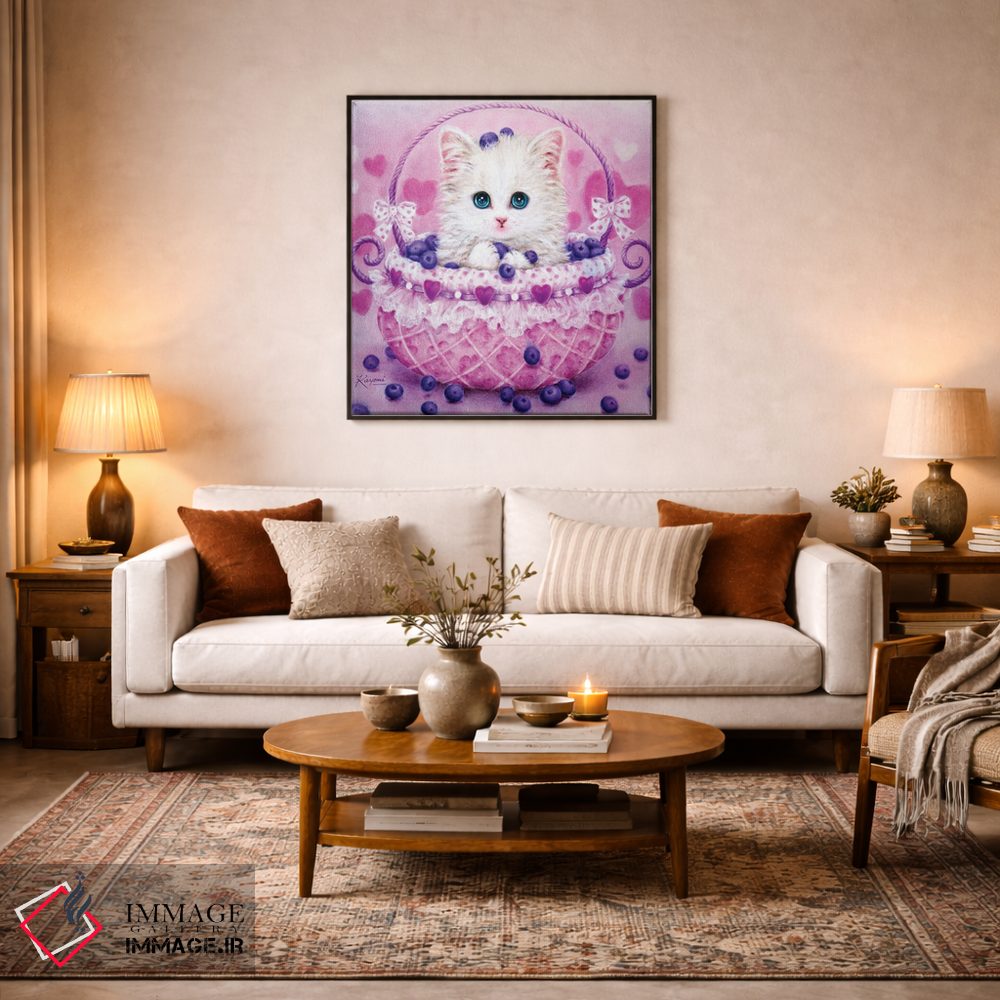 تابلو دکوراتیو سبد بلوبری اثر کایومی هارای - D5B