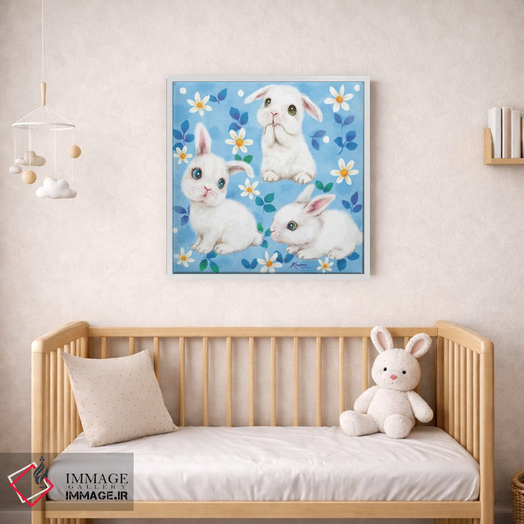 تابلو دکوراتیو سه گانه خرگوشی اثر کایومی هارای - D1W