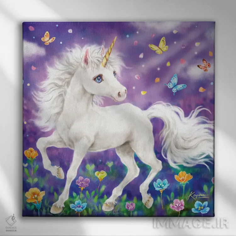 تابلو دکوراتیو رویاهای پروانه ای اثر کایومی هارای - نمای روبهرو روی دیوار