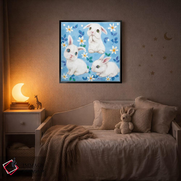 تابلو دکوراتیو سه گانه خرگوشی اثر کایومی هارای - D5B