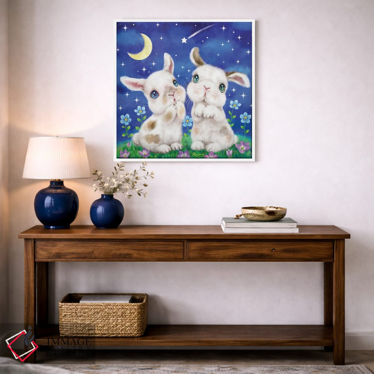 تابلو دکوراتیو شب پرستاره خرگوش ها اثر کایومی هارای - D3W