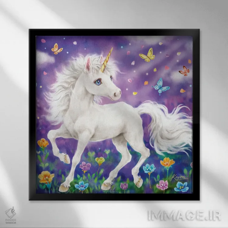 تابلو دکوراتیو رویاهای پروانه ای اثر کایومی هارای - نمای قابدار مشکی