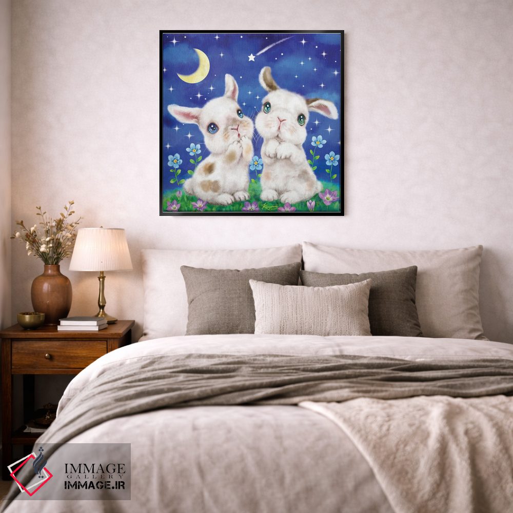 تابلو دکوراتیو شب پرستاره خرگوش ها اثر کایومی هارای - D5B
