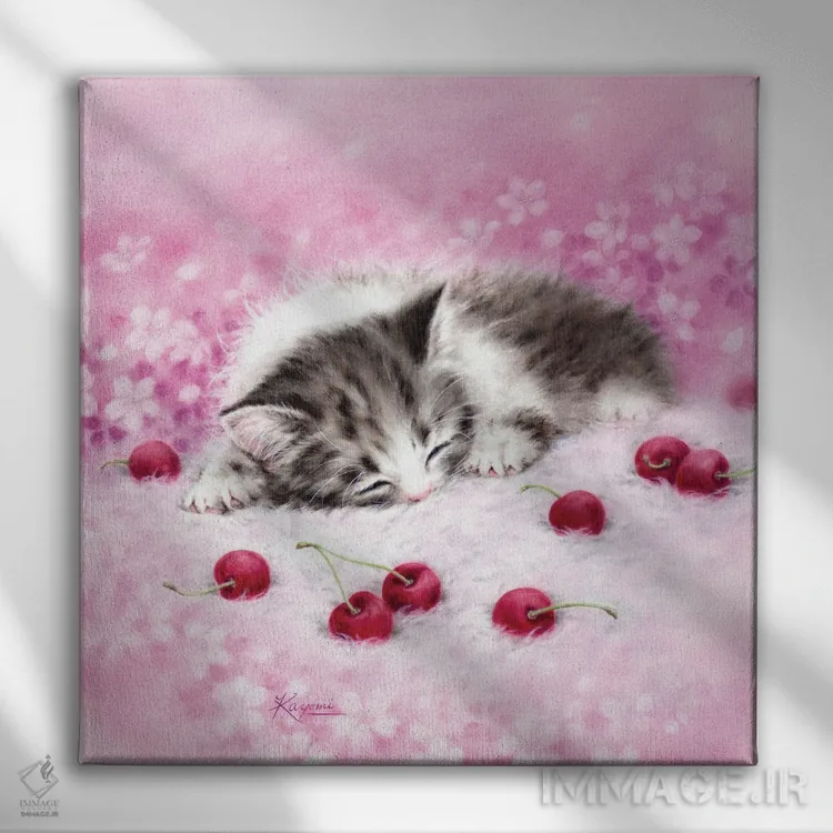 تابلو دکوراتیو رویای گیلاسی اثر کایومی هارای - نمای روبهرو روی دیوار