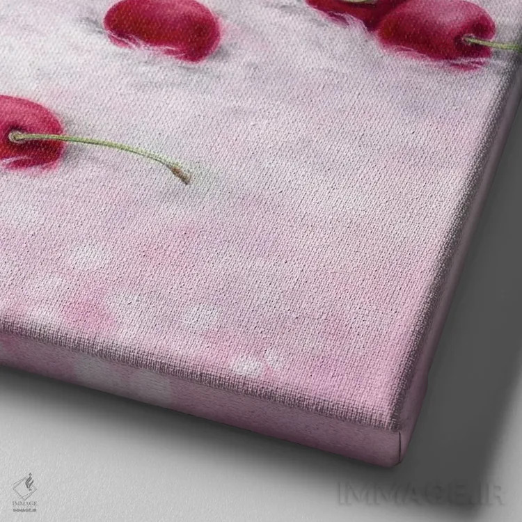 تابلو دکوراتیو رویای گیلاسی اثر کایومی هارای - نمای نزدیک بافت بوم