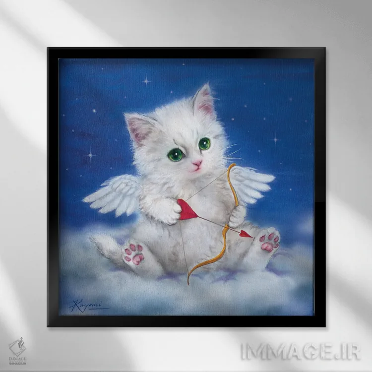 تابلو دکوراتیو کوپیدو اثر کایومی هارای - نمای قابدار مشکی