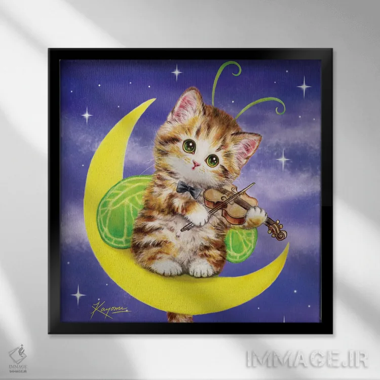 تابلو دکوراتیو ملودی جیرجیرک اثر کایومی هارای - نمای قابدار مشکی