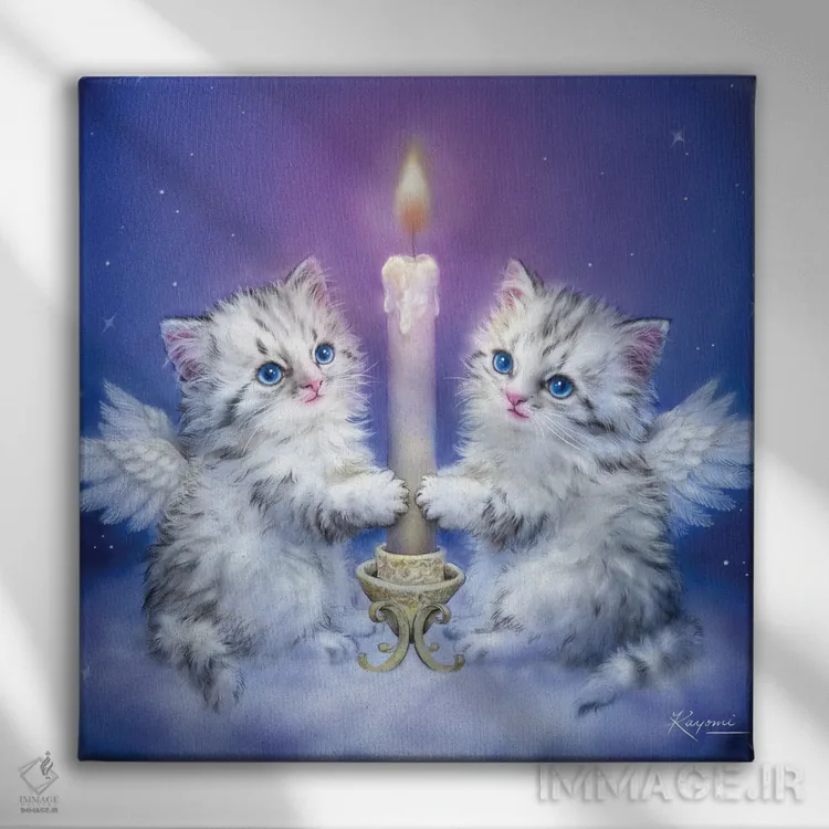 تابلو دکوراتیو شمع رویایی اثر کایومی هارای - نمای روبهرو روی دیوار