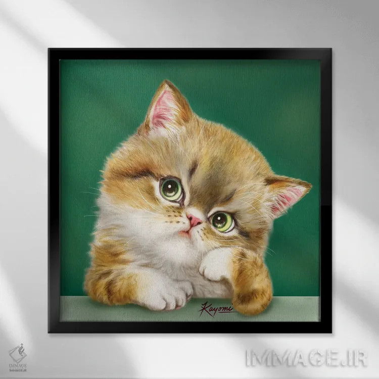 تابلو دکوراتیو ۳۶۵ روز با گربه ها: ۲۶ اثر کایومی هارای - نمای قابدار مشکی