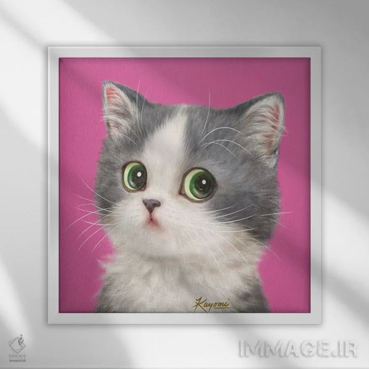 تابلو دکوراتیو ۳۶۵ روز با گربه ها: ۲۴ اثر کایومی هارای - نمای قابدار سفید