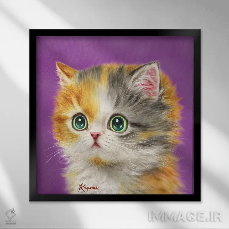 تابلو دکوراتیو ۳۶۵ روز با گربه ها: ۲۸ اثر کایومی هارای - نمای قابدار مشکی