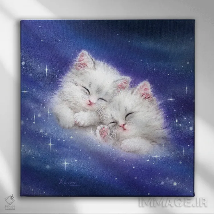 تابلو دکوراتیو رویای کهکشانی اثر کایومی هارای - نمای روبهرو روی دیوار