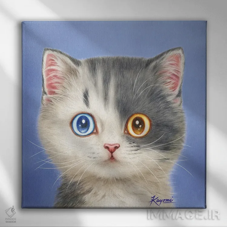 تابلو دکوراتیو ۳۶۵ روز با گربه ها: ۲ اثر کایومی هارای - نمای روبهرو روی دیوار