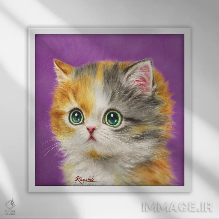 تابلو دکوراتیو ۳۶۵ روز با گربه ها: ۲۸ اثر کایومی هارای - نمای قابدار سفید