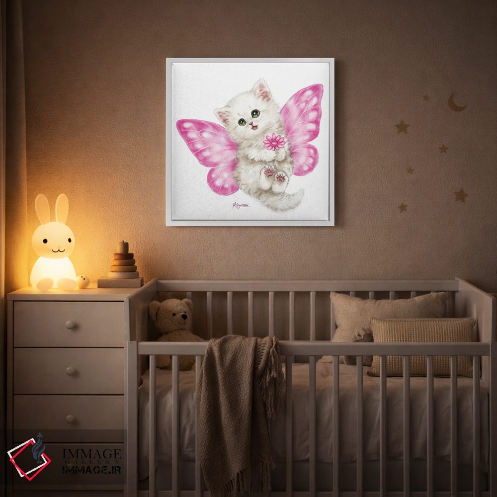 تابلو دکوراتیو بچه گربه پری صورتی اثر کایومی هارای - D3W