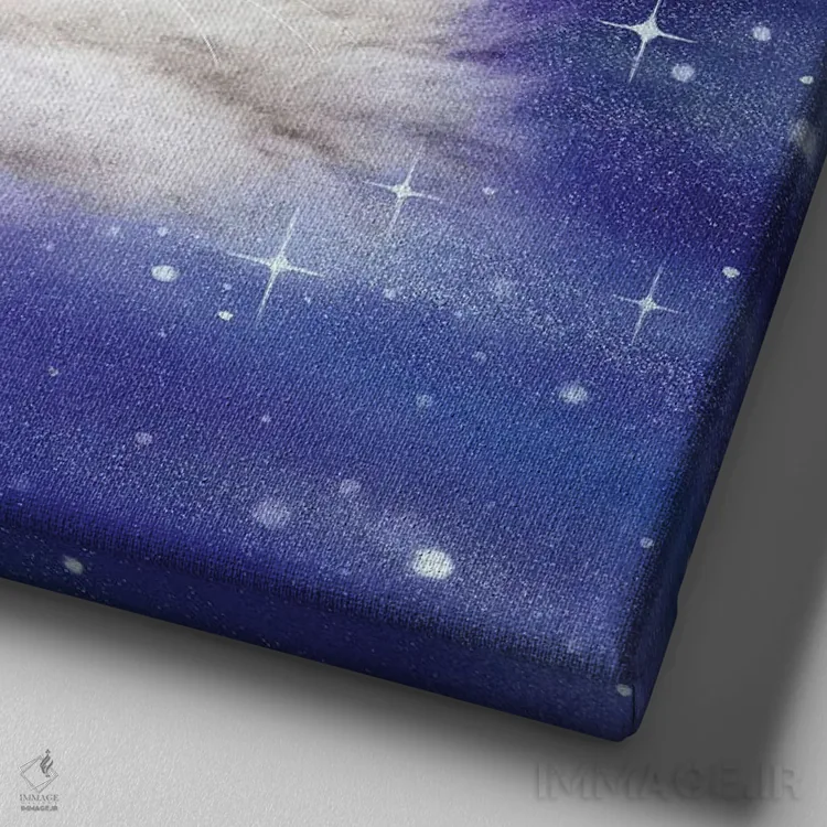 تابلو دکوراتیو رویای کهکشانی اثر کایومی هارای - نمای نزدیک بافت بوم