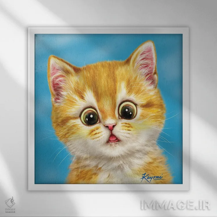 تابلو دکوراتیو ۳۶۵ روز با گربه ها: ۳۶ اثر کایومی هارای - نمای قابدار سفید