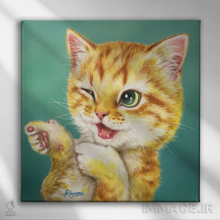 تابلو دکوراتیو ۳۶۵ روز با گربه ها: ۴۵ اثر کایومی هارای - نمای روبهرو روی دیوار