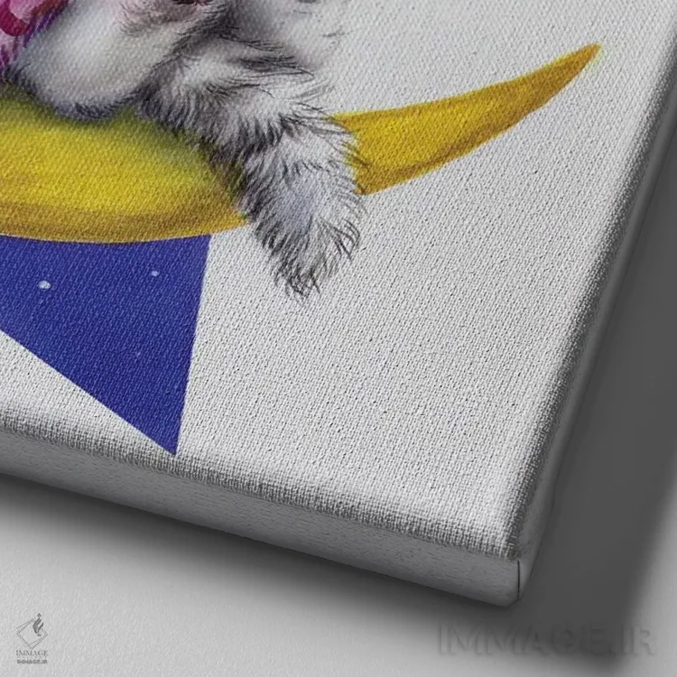 تابلو دکوراتیو تخت ماه اثر کایومی هارای - نمای نزدیک بافت بوم