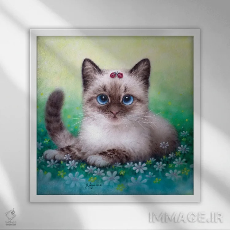 تابلو دکوراتیو دوستان کوچک اثر کایومی هارای - نمای قابدار سفید