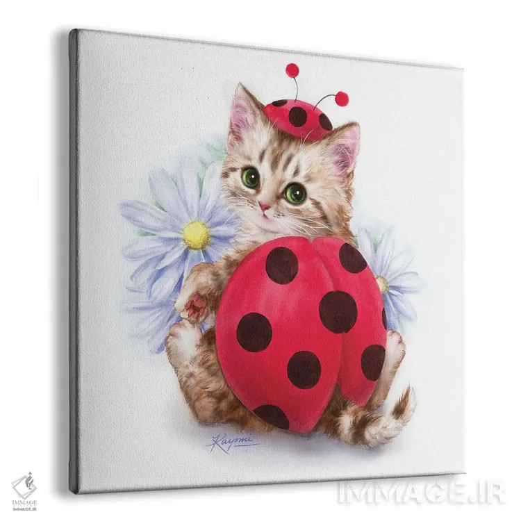 تابلو دکوراتیو بانوی سرخ پوش اثر کایومی هارای - نمای پرسپکتیو محصول