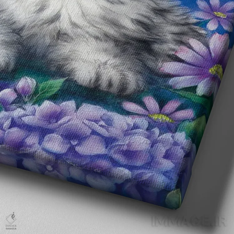 تابلو دکوراتیو قرار عاشقانه زیر مهتاب اثر کایومی هارای - نمای نزدیک بافت بوم