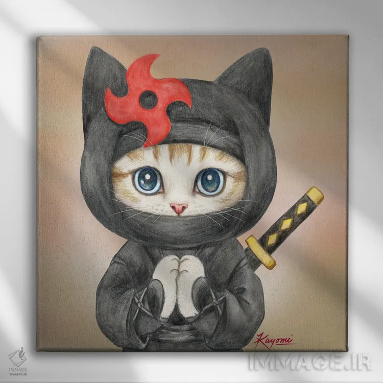 تابلو دکوراتیو ۳۶۵ روز با گربه ها: ۴۲ اثر کایومی هارای - نمای روبهرو روی دیوار