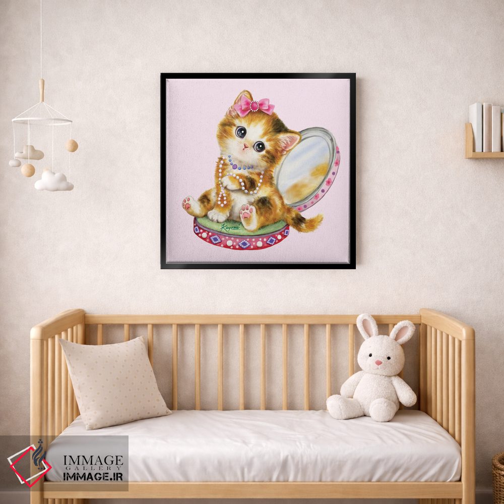 تابلو دکوراتیو بچه گربه در جعبه آرایش اثر کایومی هارای - D1B