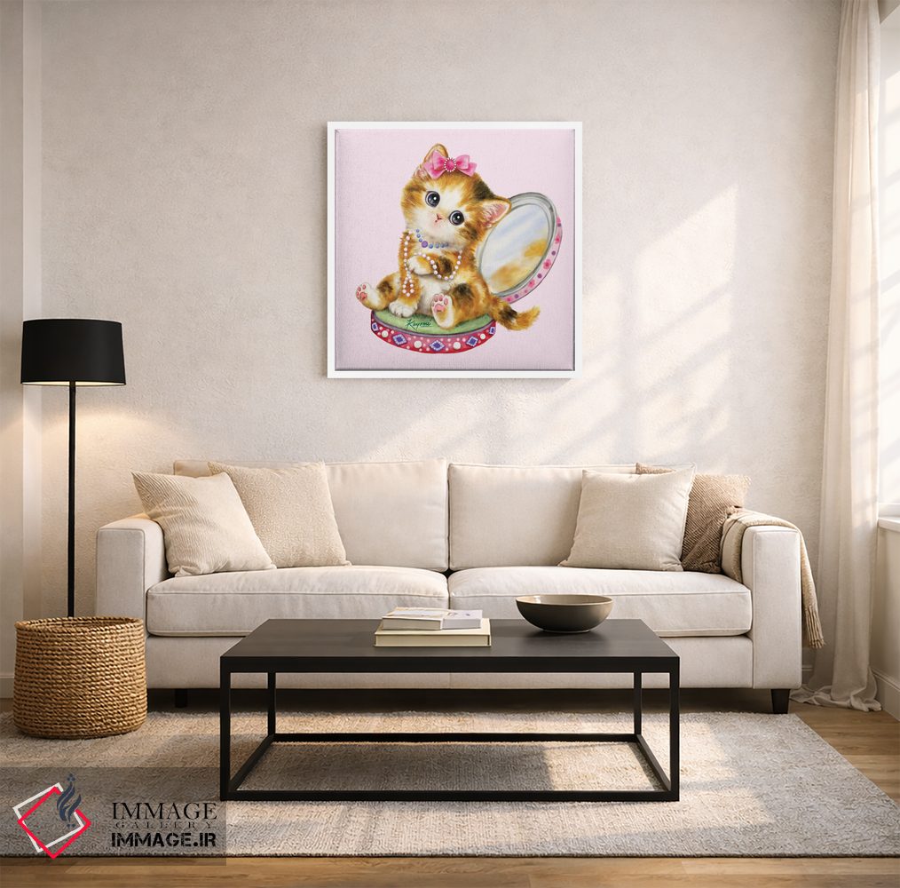 تابلو دکوراتیو بچه گربه در جعبه آرایش اثر کایومی هارای - D2W