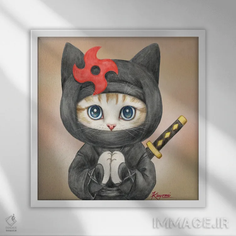 تابلو دکوراتیو ۳۶۵ روز با گربه ها: ۴۲ اثر کایومی هارای - نمای قابدار سفید