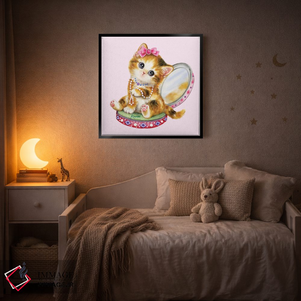تابلو دکوراتیو بچه گربه در جعبه آرایش اثر کایومی هارای - D4B