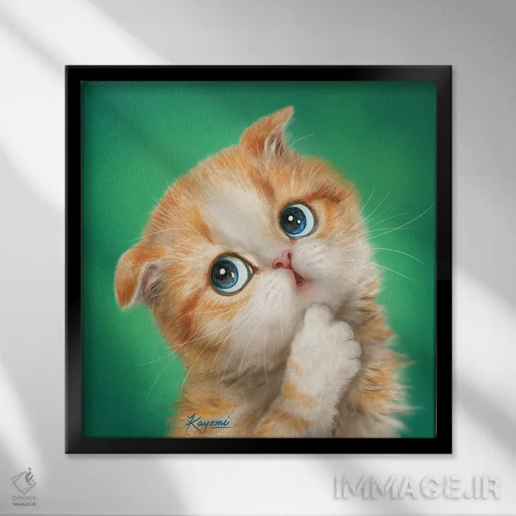 تابلو دکوراتیو ۳۶۵ روز با گربه ها: ۵۱ اثر کایومی هارای - نمای قابدار مشکی