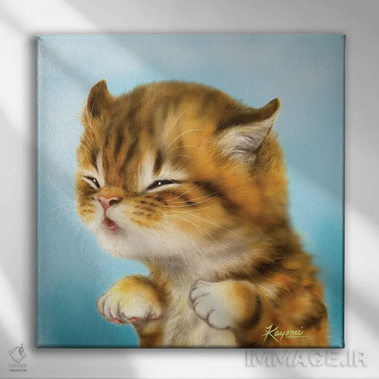 تابلو دکوراتیو ۳۶۵ روز با گربه ها: ۵۳ اثر کایومی هارای - نمای روبهرو روی دیوار