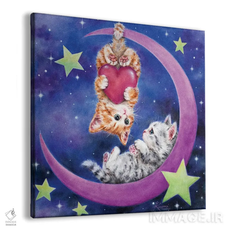 تابلو دکوراتیو ماه رمانتیک اثر کایومی هارای - نمای پرسپکتیو محصول