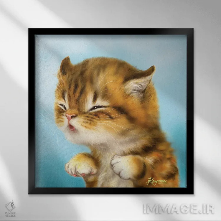 تابلو دکوراتیو ۳۶۵ روز با گربه ها: ۵۳ اثر کایومی هارای - نمای قابدار مشکی