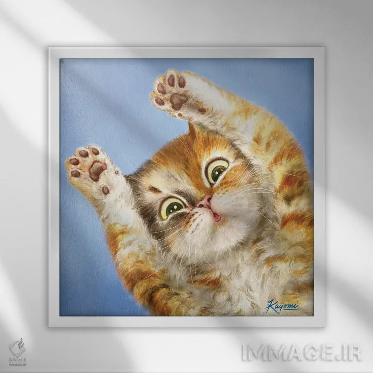 تابلو دکوراتیو ۳۶۵ روز با گربه ها: ۵۵ اثر کایومی هارای - نمای قابدار سفید