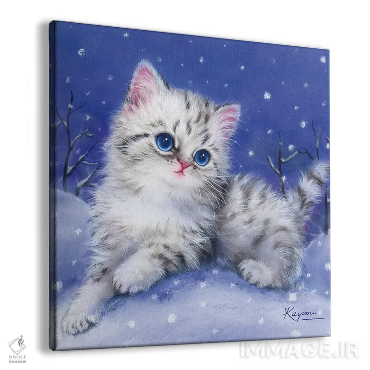 تابلو دکوراتیو تپه برفی اثر کایومی هارای - نمای پرسپکتیو محصول