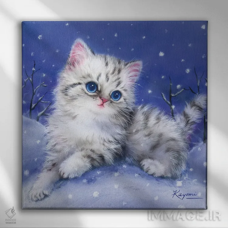 تابلو دکوراتیو تپه برفی اثر کایومی هارای - نمای روبهرو روی دیوار