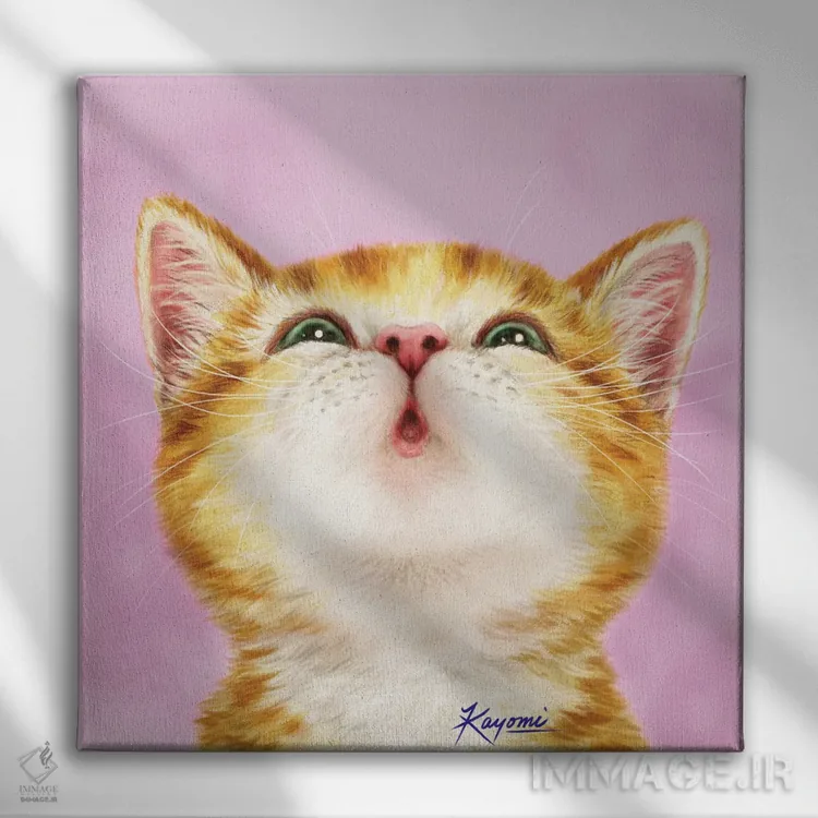 تابلو دکوراتیو ۳۶۵ روز با گربه ها: ۳ اثر کایومی هارای - نمای روبهرو روی دیوار