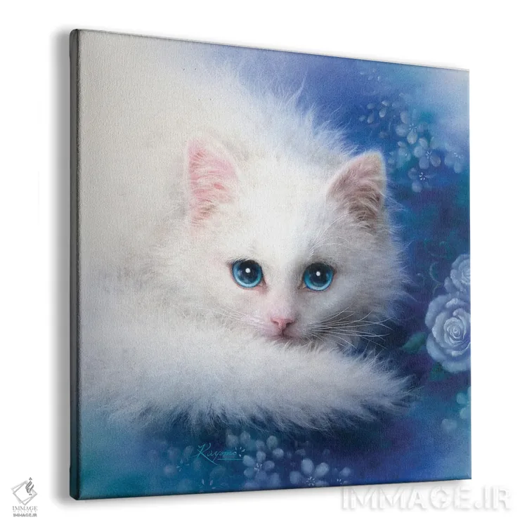 تابلو دکوراتیو بانوی سفیدپوش اثر کایومی هارای - نمای پرسپکتیو محصول