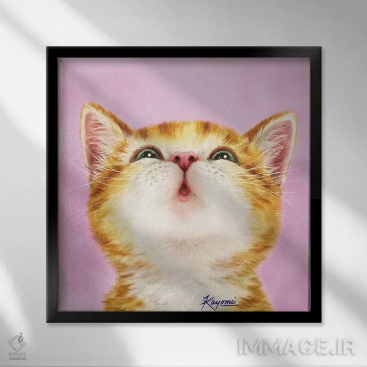 تابلو دکوراتیو ۳۶۵ روز با گربه ها: ۳ اثر کایومی هارای - نمای قابدار مشکی