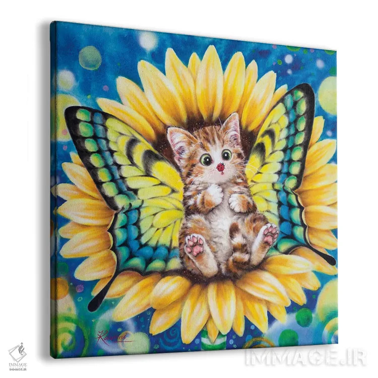 تابلو دکوراتیو پری آفتابگردان اثر کایومی هارای - نمای پرسپکتیو محصول