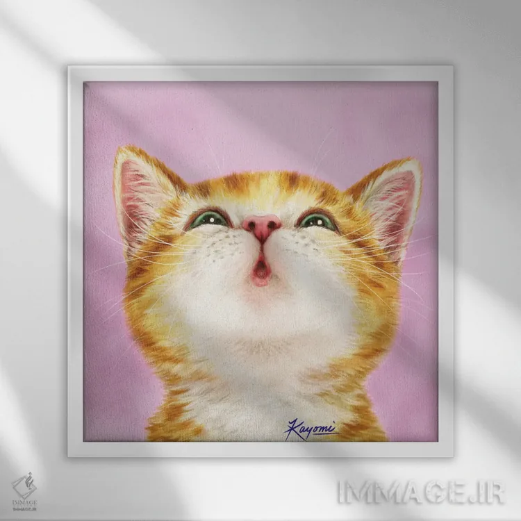 تابلو دکوراتیو ۳۶۵ روز با گربه ها: ۳ اثر کایومی هارای - نمای قابدار سفید