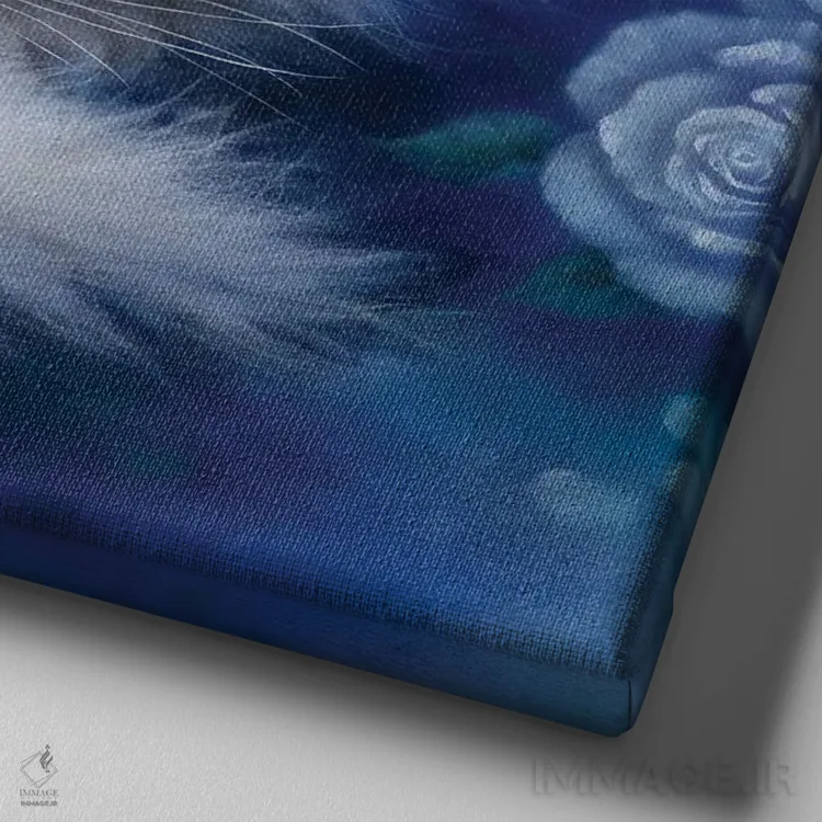 تابلو دکوراتیو بانوی سفیدپوش اثر کایومی هارای - نمای نزدیک بافت بوم