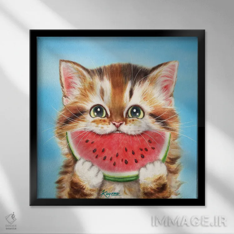 تابلو دکوراتیو ۳۶۵ روز با گربه ها: ۷۸ اثر کایومی هارای - نمای قابدار مشکی