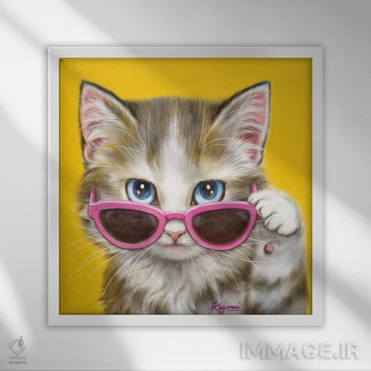 تابلو دکوراتیو ۳۶۵ روز با گربه ها: ۸۱ اثر کایومی هارای - نمای قابدار سفید