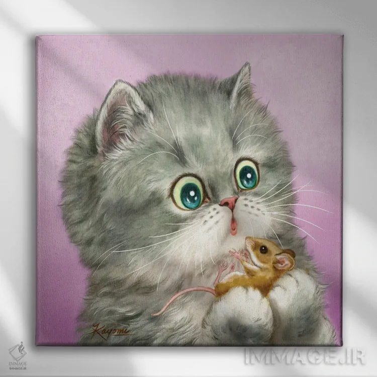 تابلو دکوراتیو ۳۶۵ روز با گربه ها: ۸۳ اثر کایومی هارای - نمای روبهرو روی دیوار