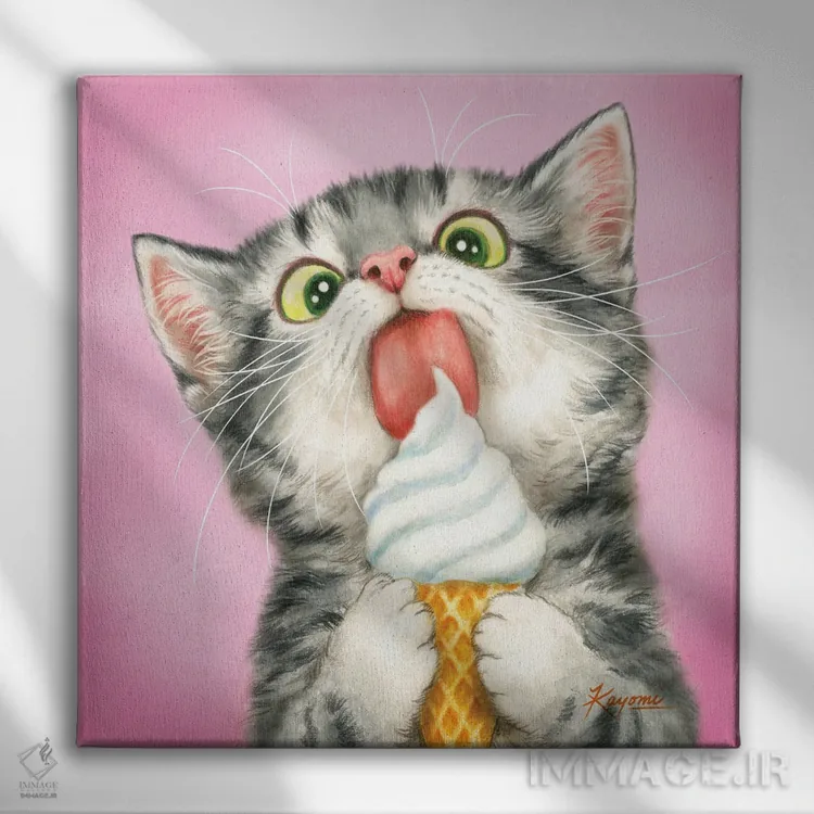 تابلو دکوراتیو ۳۶۵ روز با گربه ها: ۷۶ اثر کایومی هارای - نمای روبهرو روی دیوار