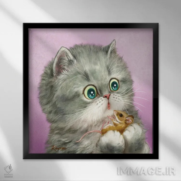 تابلو دکوراتیو ۳۶۵ روز با گربه ها: ۸۳ اثر کایومی هارای - نمای قابدار مشکی